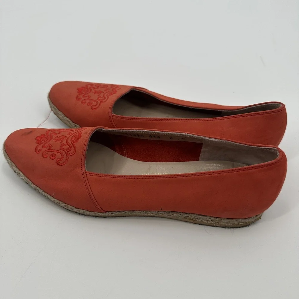 Salvatore‎ Ferragamo Shoes Womens Size 6 Espadrille Flats Embroidered Slip On